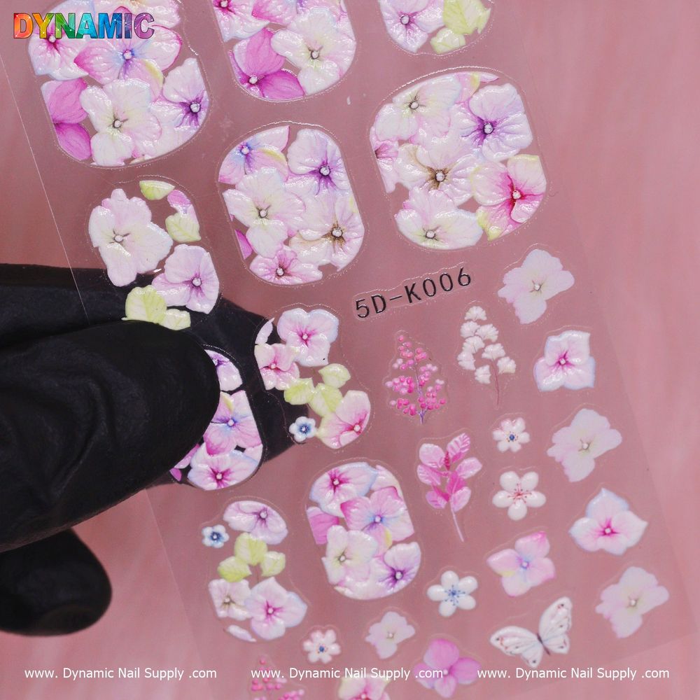 5D floral nail stickers - 2