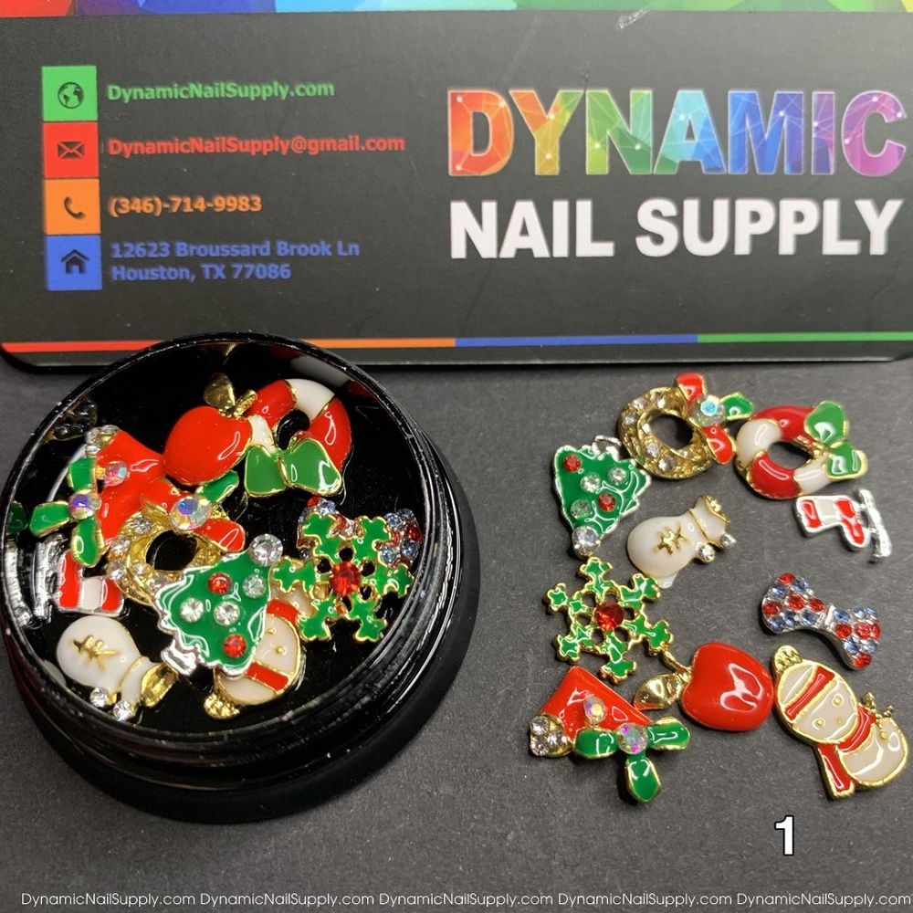 Christmas Metal Nail Charms for Salon Workflow