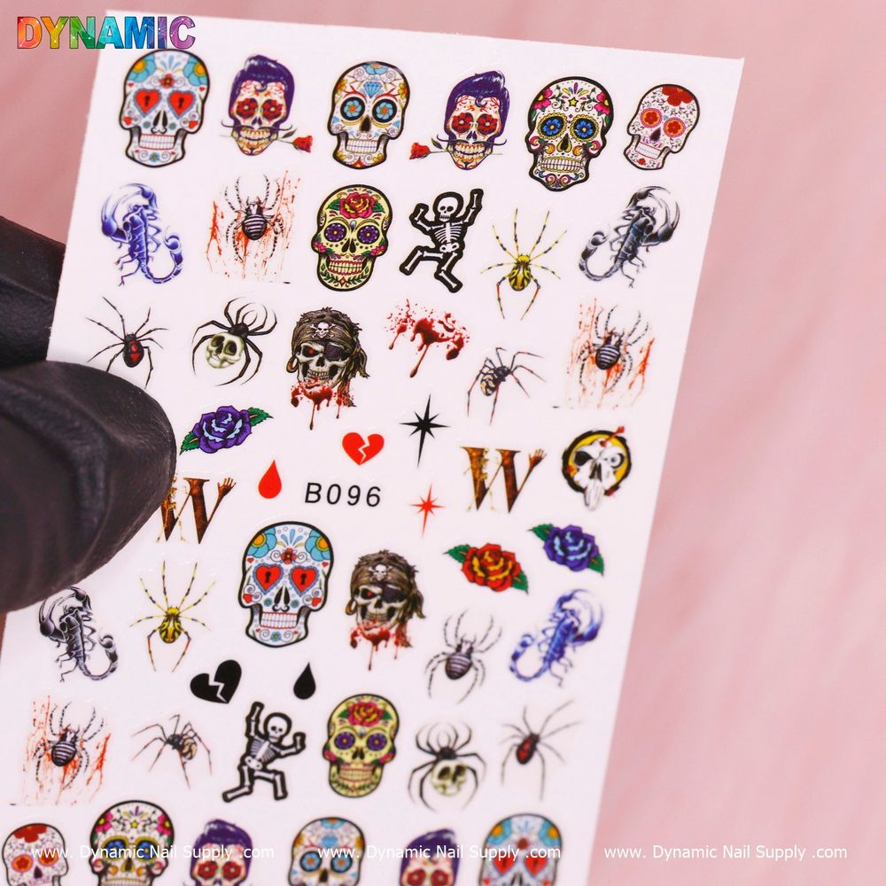 sugar skull nail sticker sheet - 2