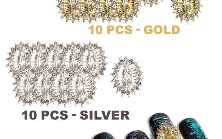 Virgin Mary Nail Charms – 10pc Gold & Silver Packs