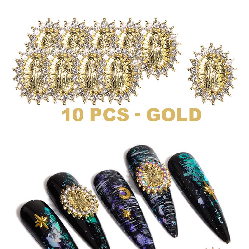 Small Virgin Mary nail charms - 4